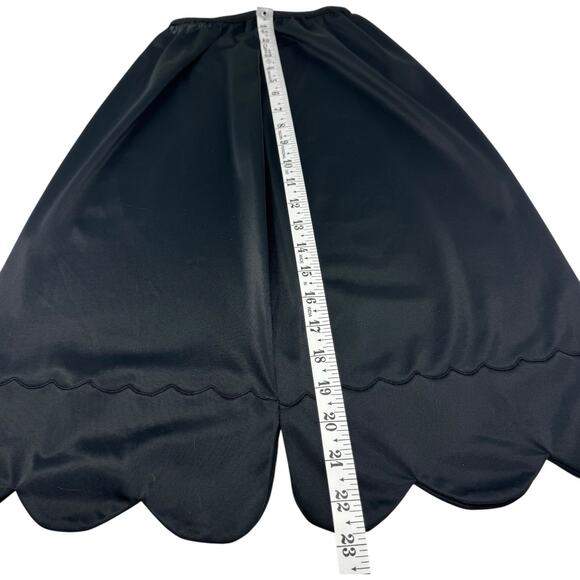 Vintage Slip Skirt Womens M Black Scalloped Shadow Panel Nylon Tricot Whimsigoth - Picture 7 of 10